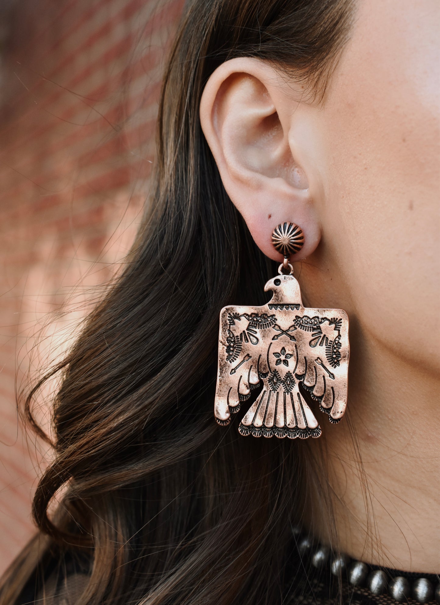 Desert Copper Thunderbird Earrings