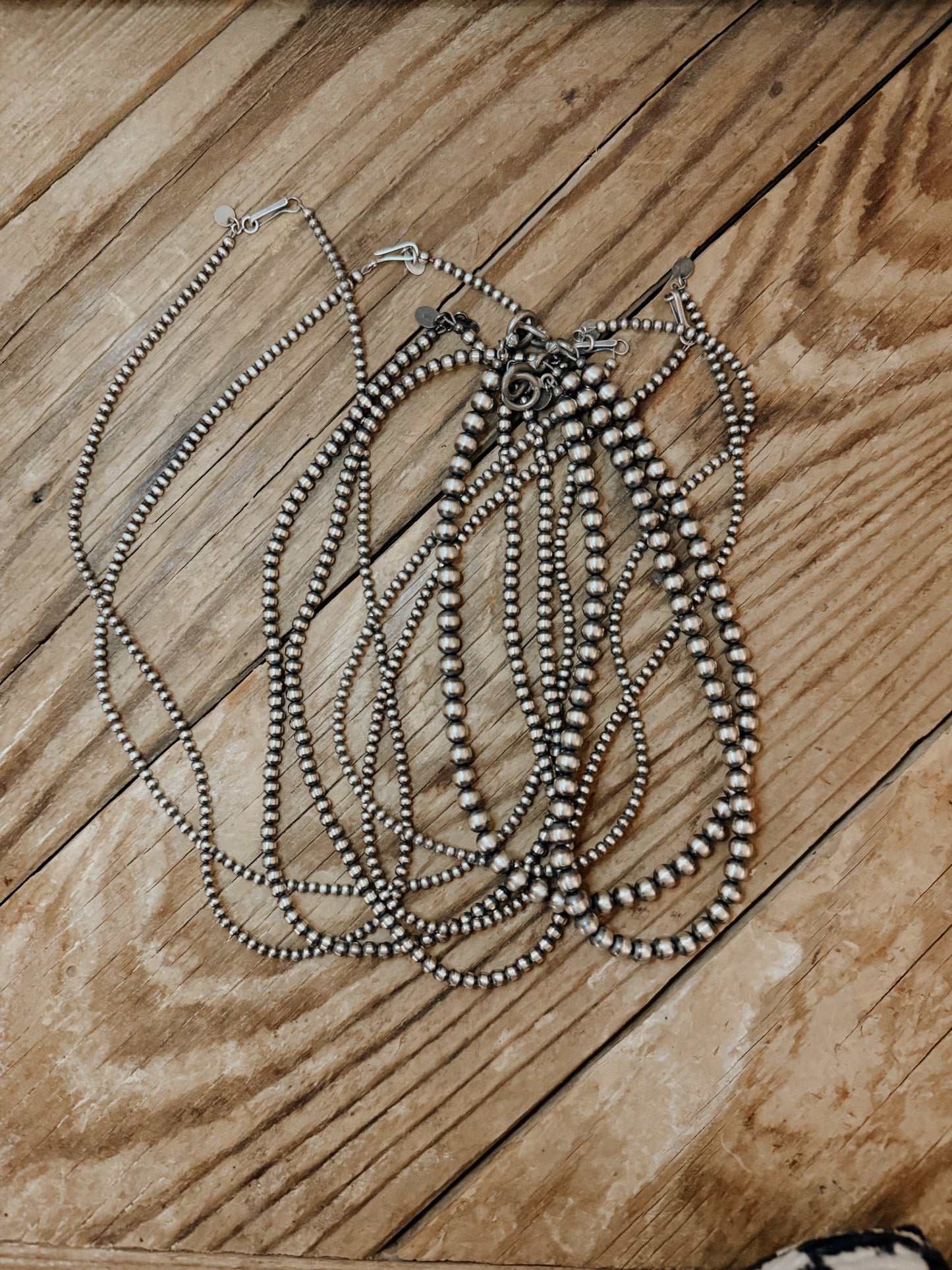 Navajo Sterling Silver Pearls 4mm (16in)