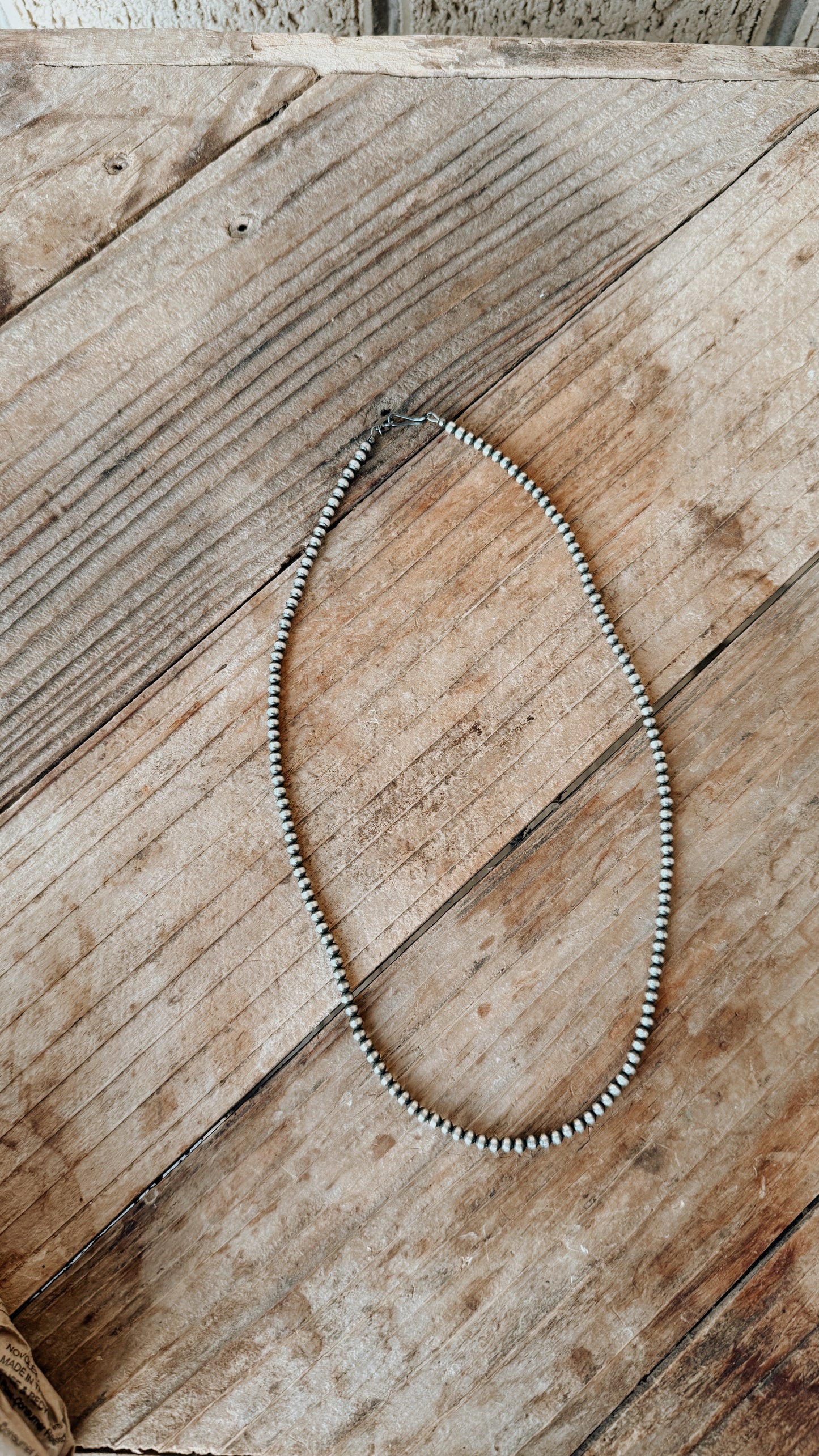 Navajo Sterling Silver Pearls 4mm (22in)
