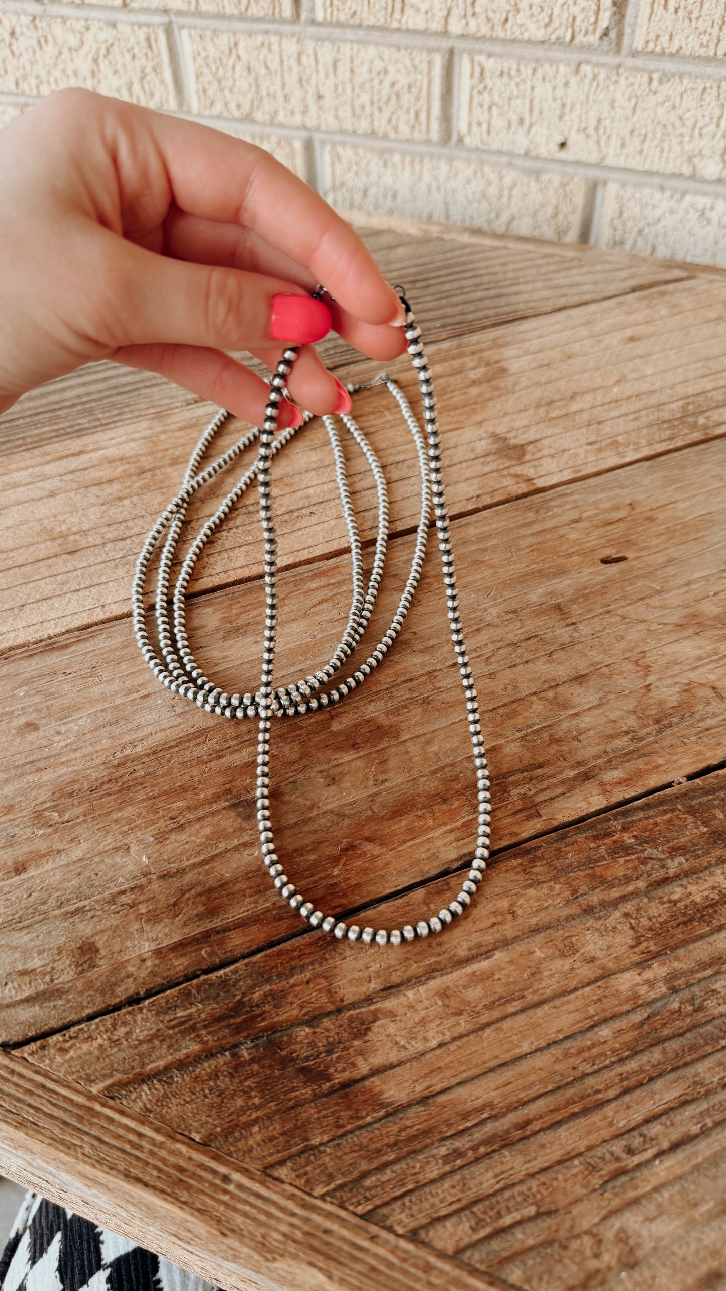 Navajo Sterling Silver Pearls 4mm (16in)