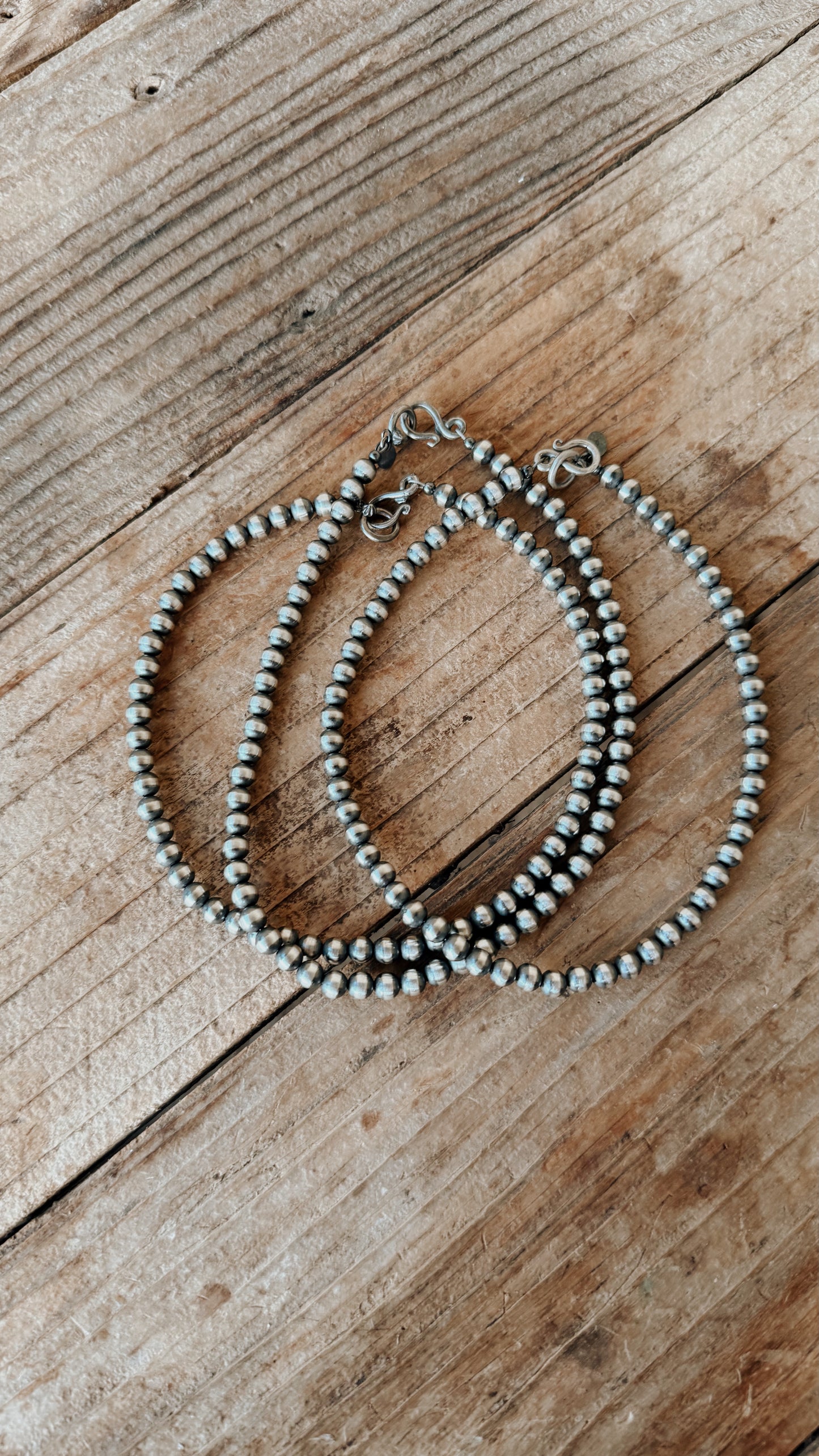 Navajo Sterling Silver Pearls 6mm (14in)