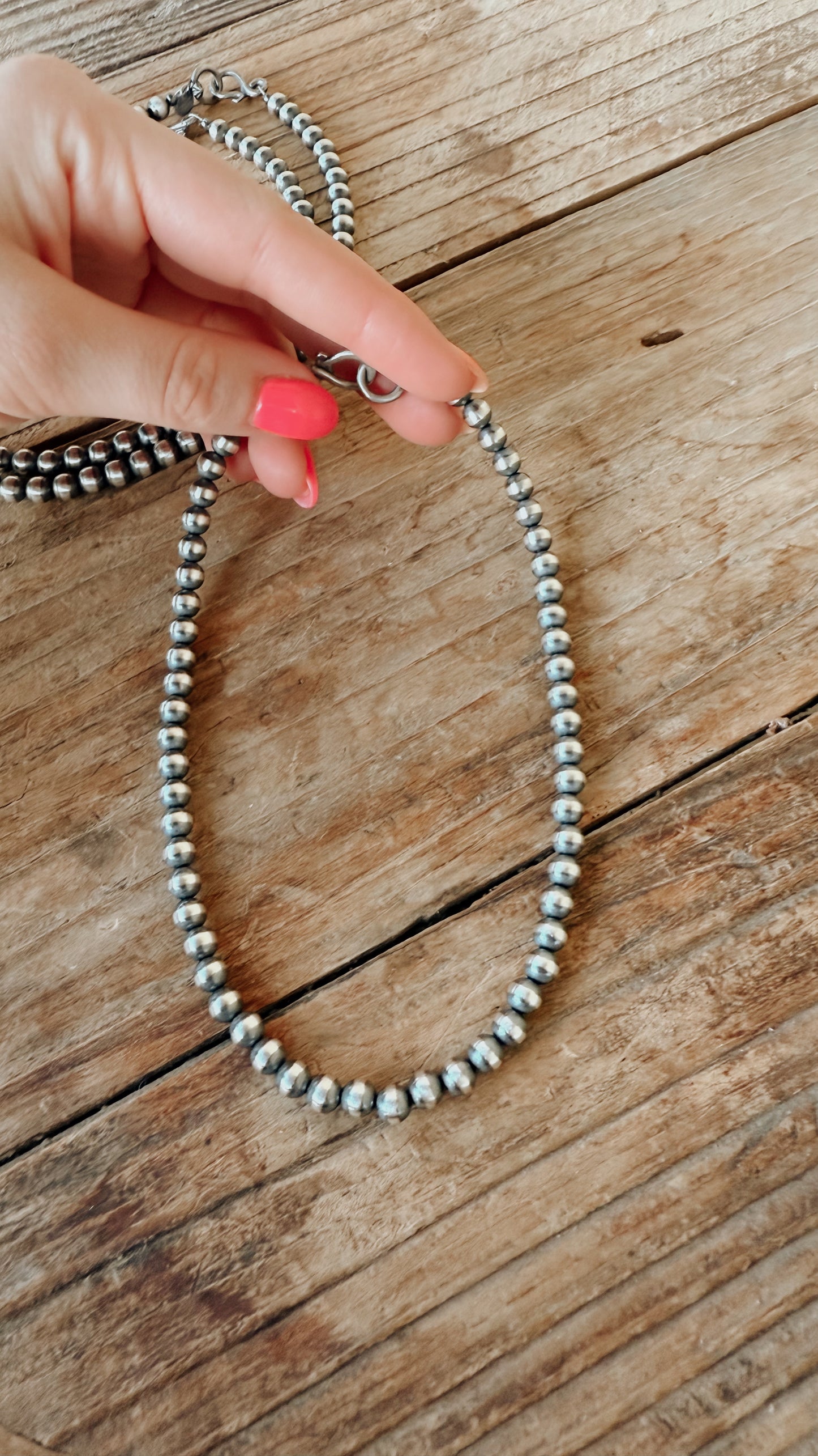 Navajo Sterling Silver Pearls 6mm (14in)