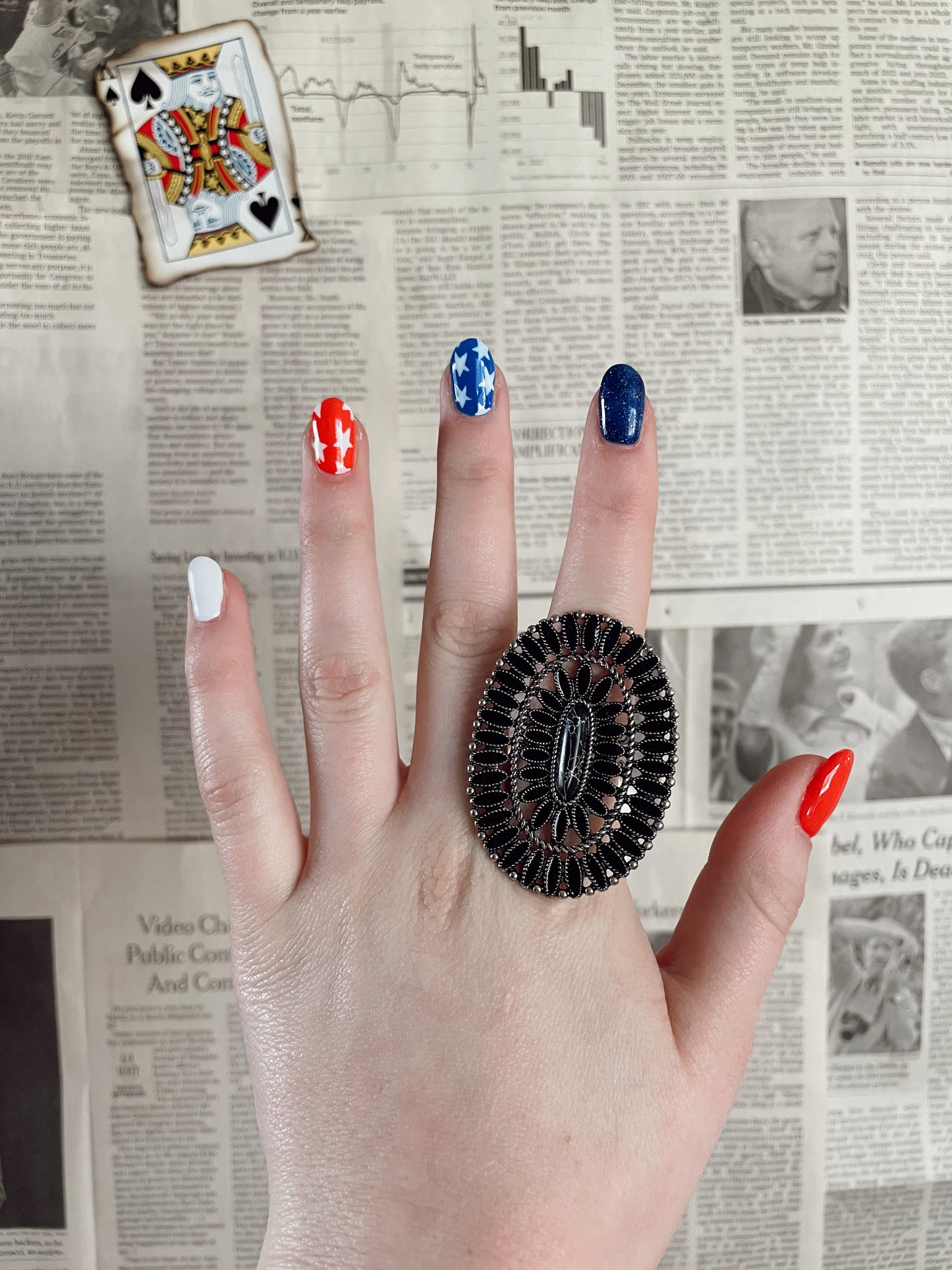 A Lil Black Concho Ring