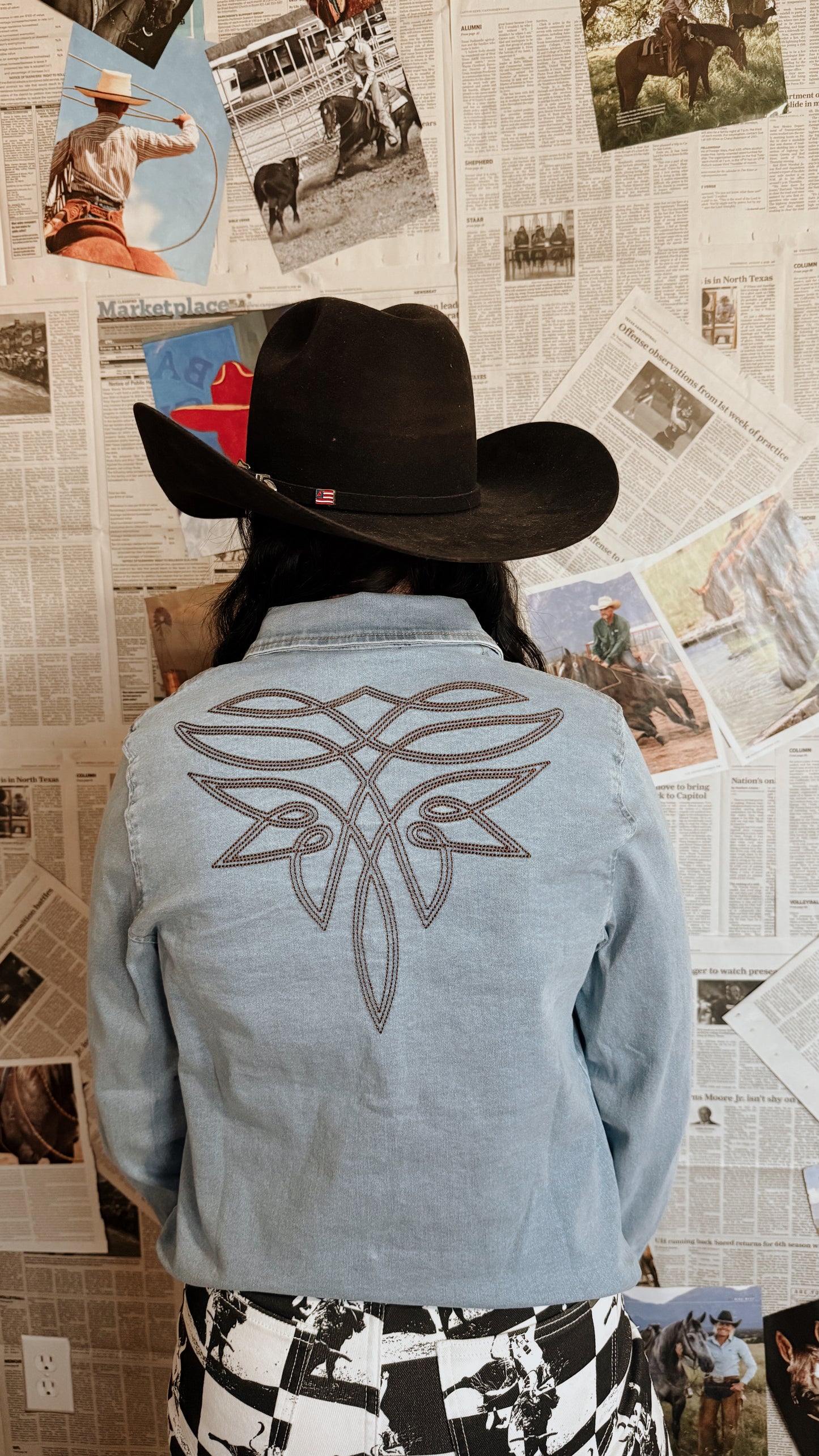 Saddle Stitch Denim Top