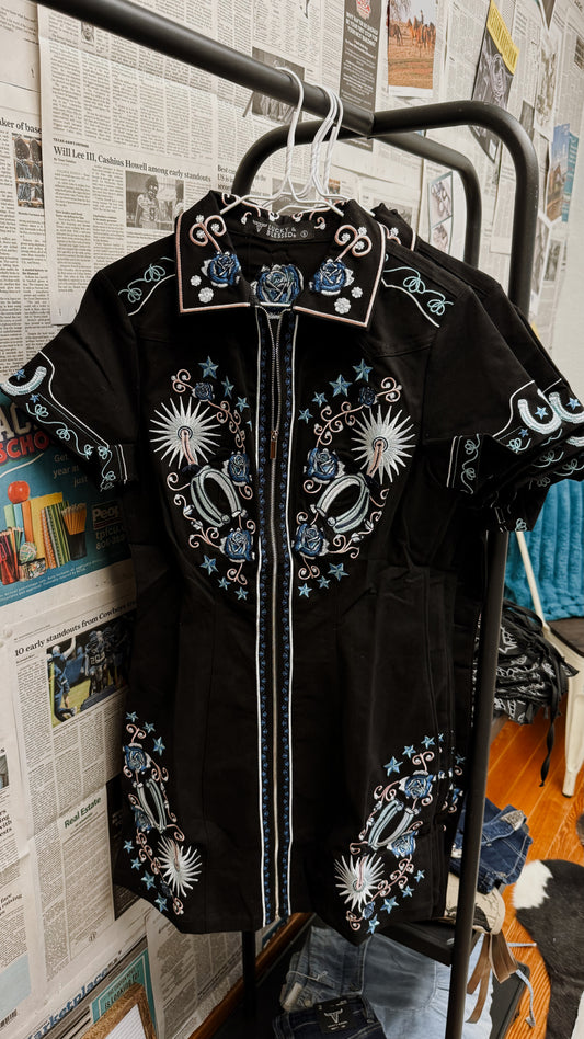 The Turquoise Spur Embroidered Dress