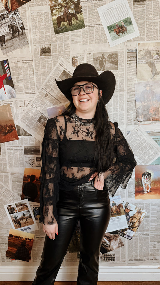 Vegas Ruffle Lace Top