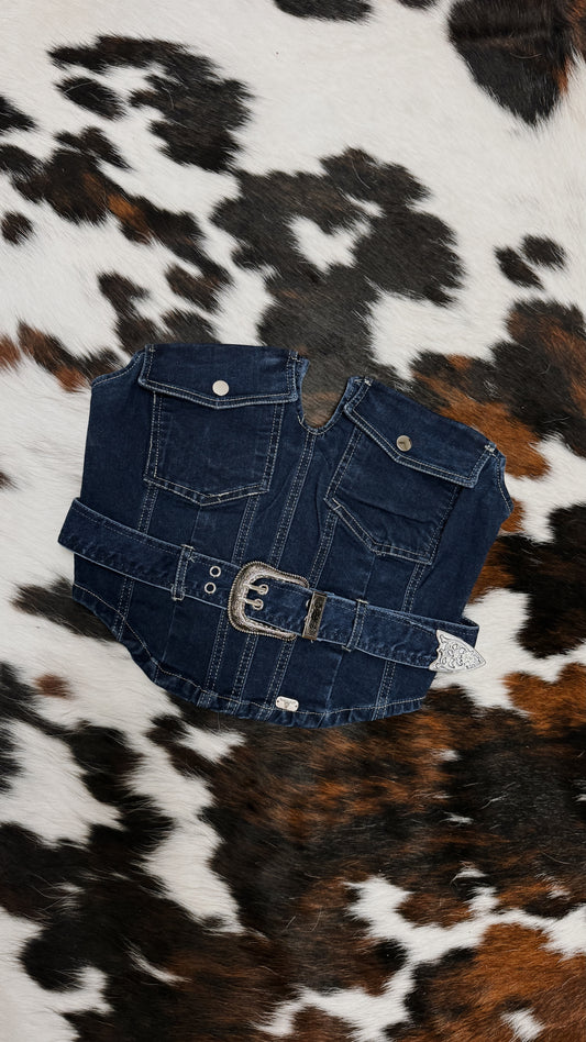 The Buckle Bunny Denim Top