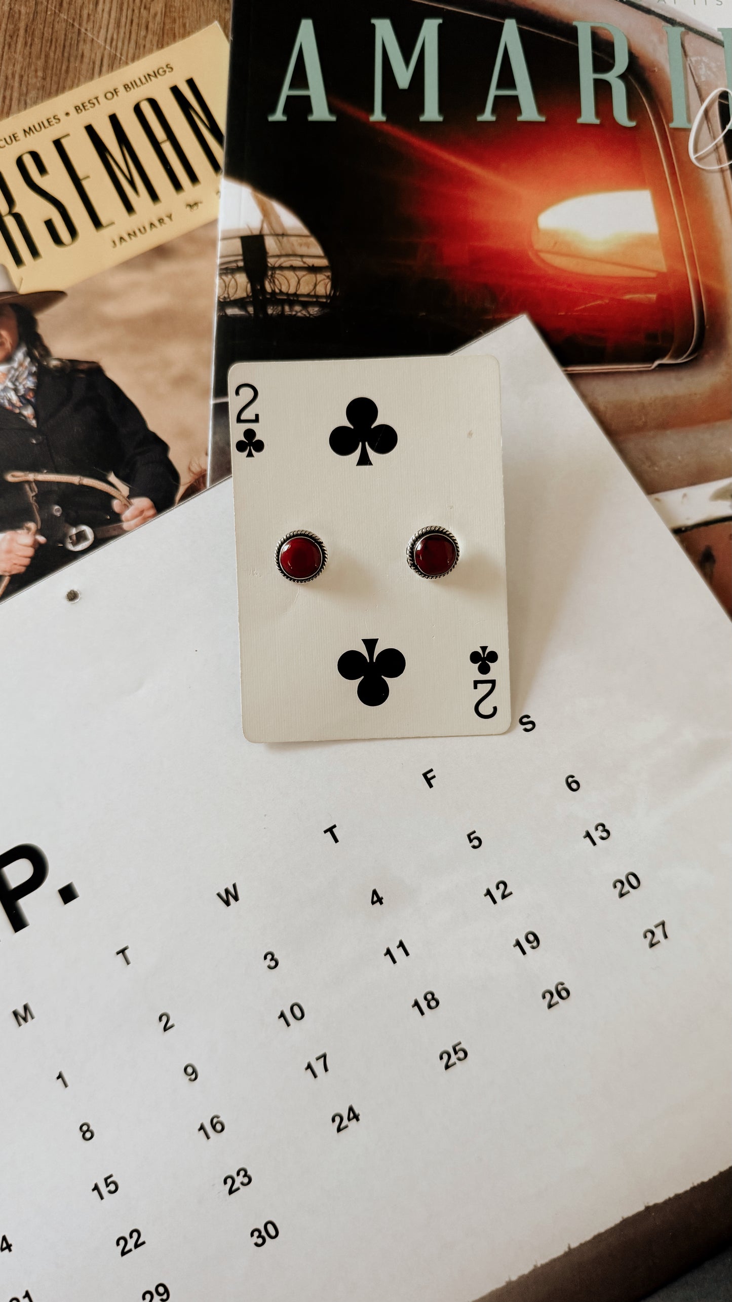 Cowgirl's Gem Studs (Red Jasper)