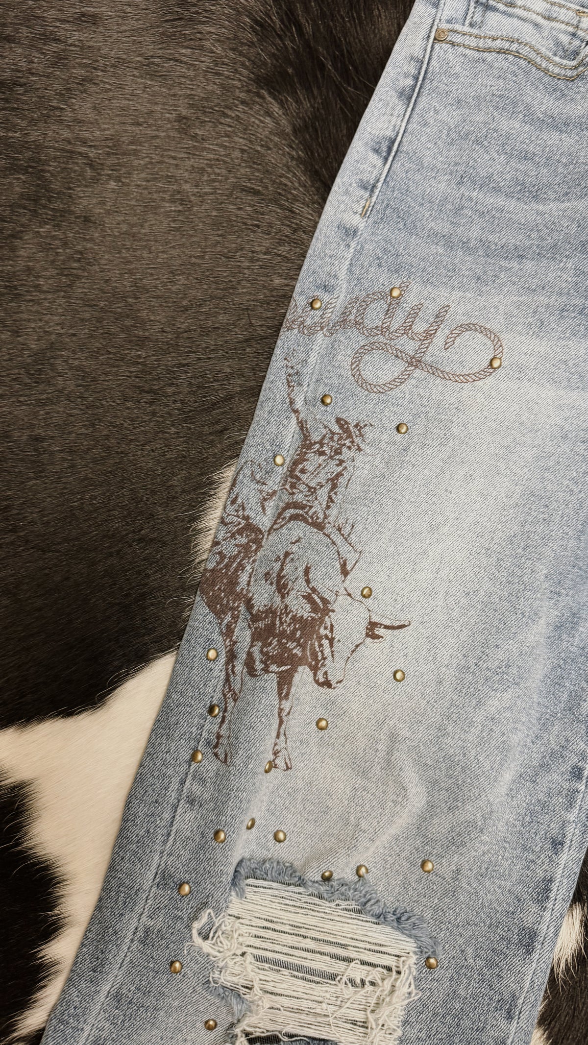 The Buckin Howdy Golden Jeans