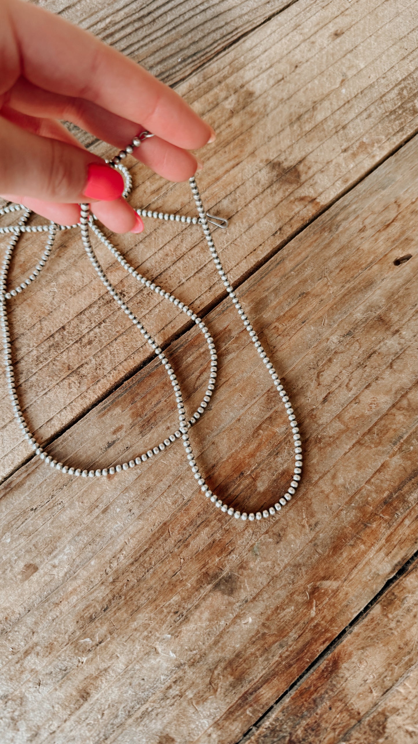 Navajo Sterling Silver Pearls 3mm (16in)