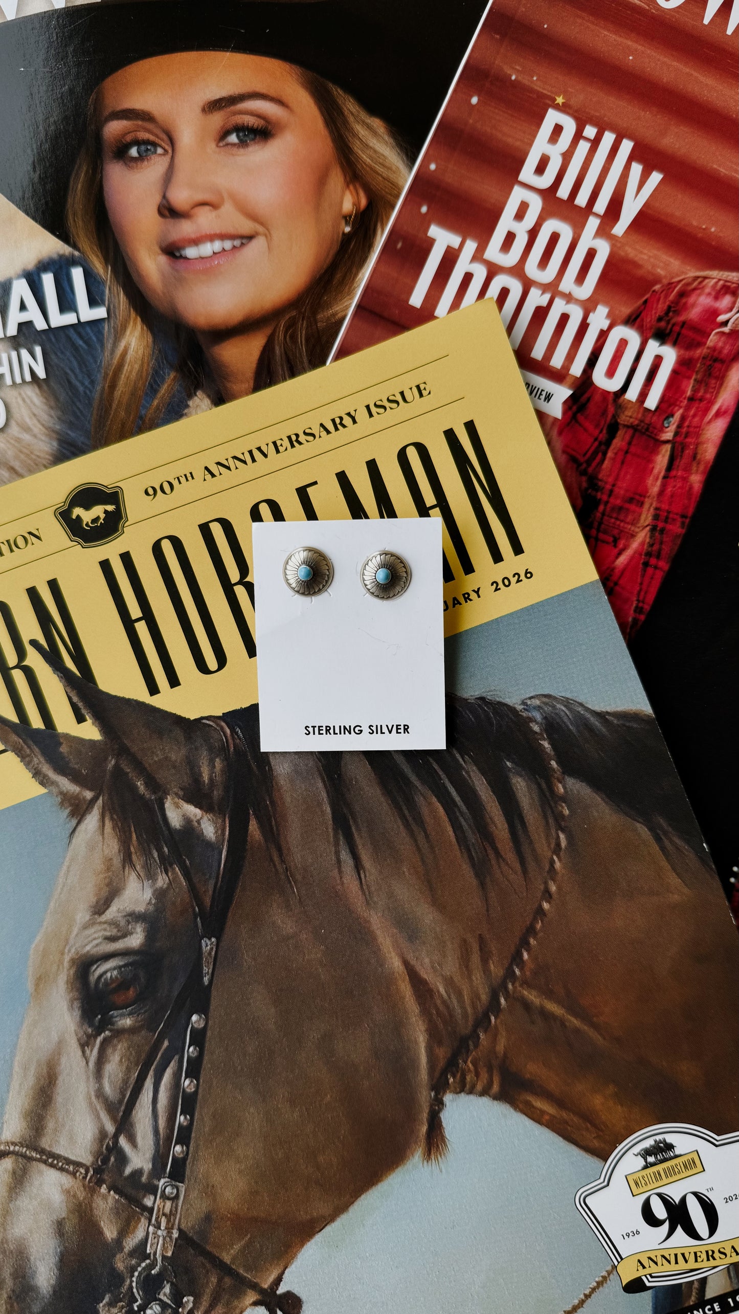 Turquoise Swirl Concho Studs