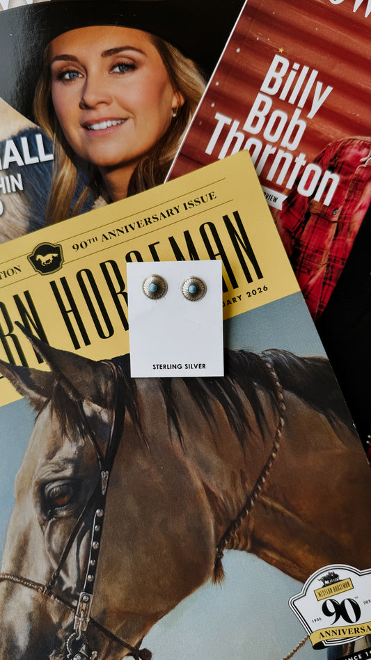 Turquoise Swirl Concho Studs
