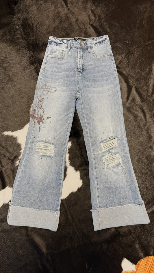 The Buckin Howdy Golden Jeans