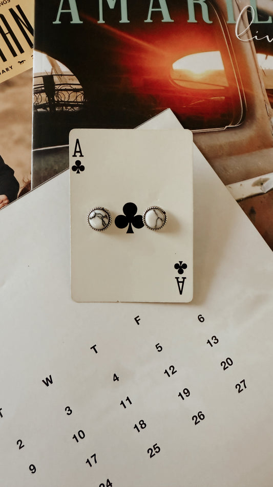 Cowgirl's Gem Studs (Howlite)