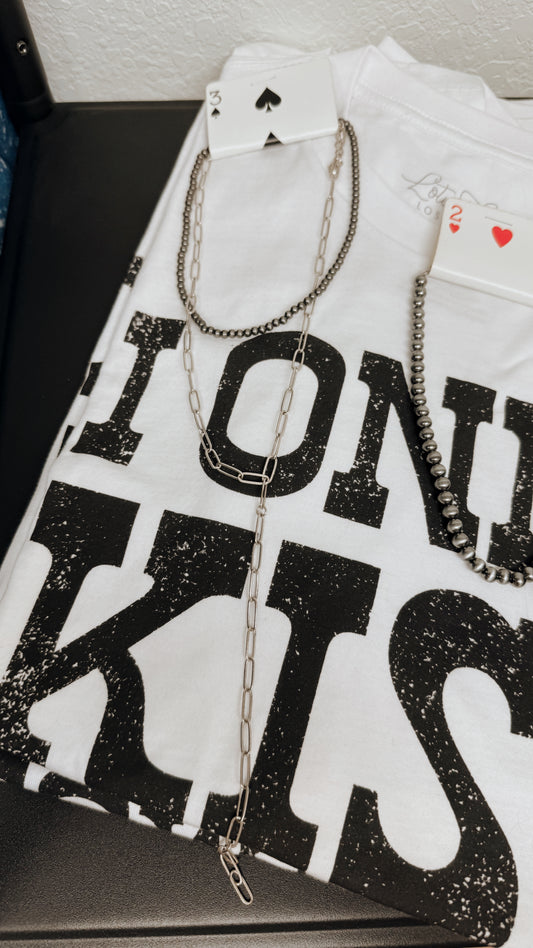 Silver Layered Lariat Necklace