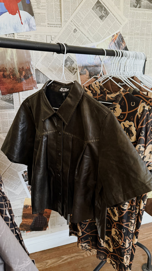 The Bronc Rider Pearl Snap (Brown)