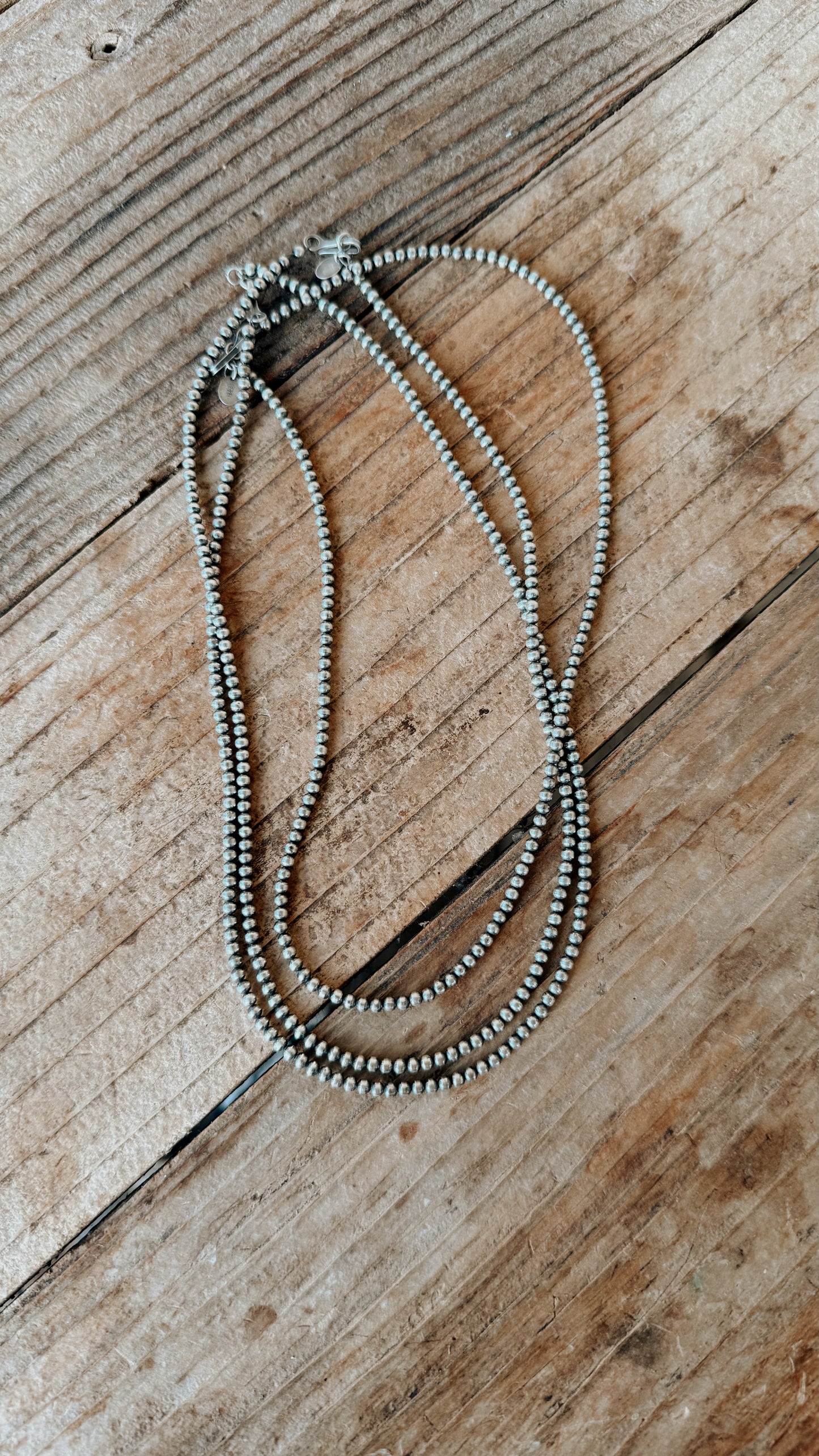 Navajo Sterling Silver Pearls 3mm (18in)