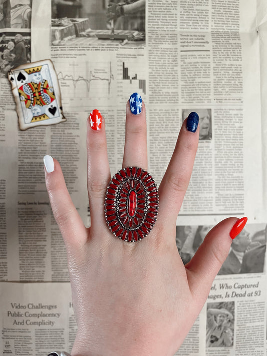 A Lil Red Concho Ring